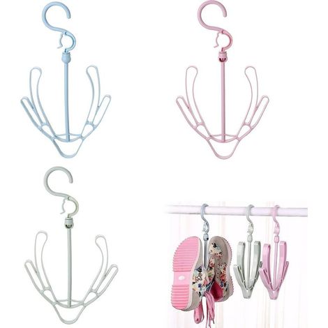 Lot de 3 Organiseur Penderie, Supports de Chaussures Rotatifs Rangement Chaussures sur la Porte, Cintre Robuste (1/5)