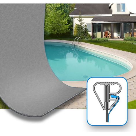 Telo interno per piscina ovale 630x360x120 cm Grigio 0,8 mm