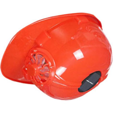 Chapeau de chantier d'été respirant à énergie solaire avec ventilateur, rouge. (1/4)