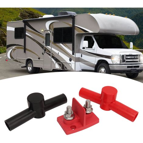 Connecteur double câble M10 avec deux goujons, noir et rouge, une paire d'isolateurs, rouge (CP-4297) (1/5)