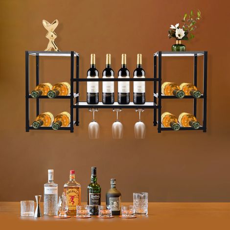 3-tiers Wine Rack Wall Mounted Wine Storage Display Rack 33-44 lbs Space Saving for wine cellars, bars or storerooms, hotels and restaurants