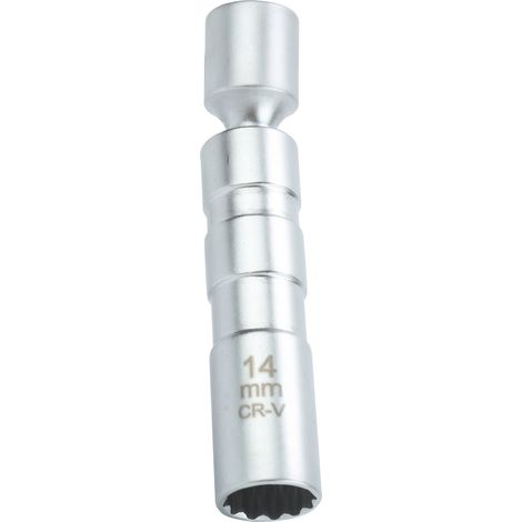 Jeffergarden Clé à douille universelle pour bougie d'allumage, outil de démontage magnétique à 12 pans, entraînement 14 mm 3/8 (1/4)