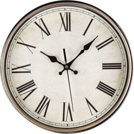 Horloge murale à quartz silencieuse moderne 30 cm, fonctionnant à piles, avec chiffres romains – pendule murale vintage pour la maison, l'école ou le bureau (1/5)