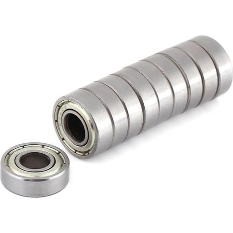 Roulement à billes 698ZZ - 8x19x6 mm - Blindé - Résistant à la chaleur - Acier - Multi-usage - 10 pièces (1/5)