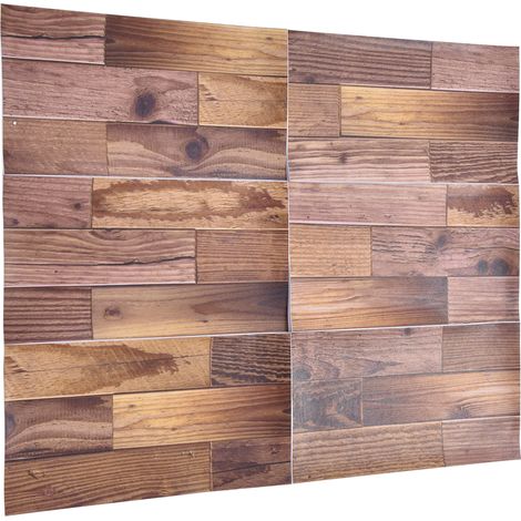 18 pces adhésifs PVC bois effet décor mural meuble cuisine imperméable, autocollant rénovation style campagne américaine, 15x30cm lot de 18 (1/5)