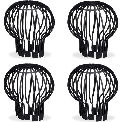 Filter gutter, Set of 12, Plastic, strainer, Protection, flow of water, Ø 13 cm, Black (1/4)