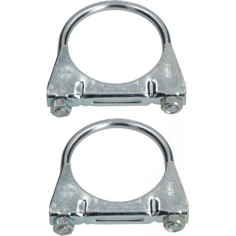 - Lot de 2 colliers de serrage pour tuyau d'échappement - 65 mm - Pour montage d'antennes, de tuyaux, de mâts - Collier de serrage universel pour raccords de tuyaux- (1/5)