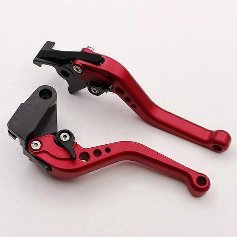 Convient pour la moto Kawasaki Z750S : tige de commande de frein et d'embrayage modifiée, klaxon, accessoires de poignée de frein en alliage d'aluminium (tige courte rouge). (1/5)
