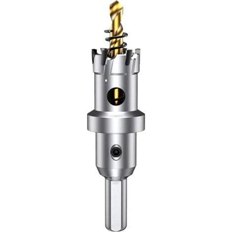 22mm Scie à Cloche en carbure de tungstène, TCT Foret de scie trépan avec 1 forets pilote plaqués titane pour acier inoxydable, feuille, métal… (1/5)
