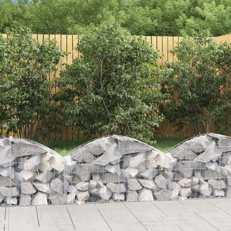 Gabion à arc élevé 100x30x40/60 cm Fer galvanisé