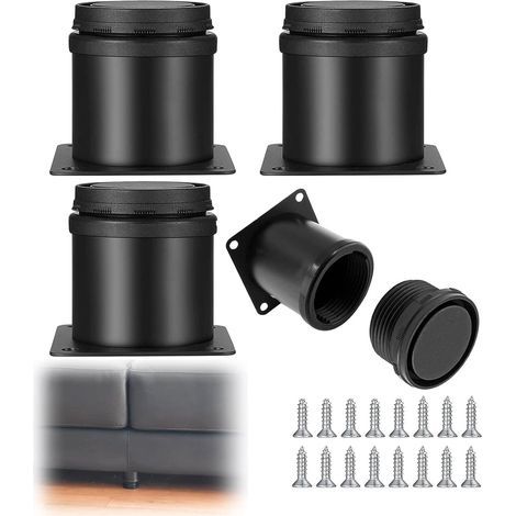 AIDUCHO Möbelfüße, 4 Füße, 5 cm weiße Tischbeine, höhenverstellbare Möbelbeine aus Edelstahl, höhenverstellbar von 0 bis 15 mm, inklusive Edelstahlschrauben (1/5)