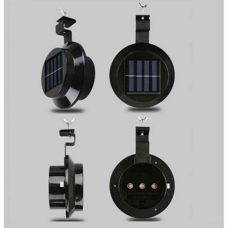 Lot de 6 lampes LED à énergie solaire pour gouttière, clôture, toit, gouttière, jardin, cour, mur, noir (1/4)