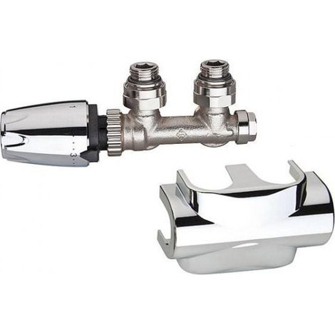Heimeier Multilux Set Weiss Chrom Mittelanschluss für Badheizkörper Eck 'Chrom'