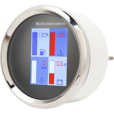Digitales Wassertemperaturmessgerät (85 mm), LED-Hintergrundbeleuchtung, hohe Präzision, wasserdicht (IP67), multifunktional für Boote, Yachten und Außenbordmotoren, schwarzes Zifferblatt, weißes Disp (1/5)