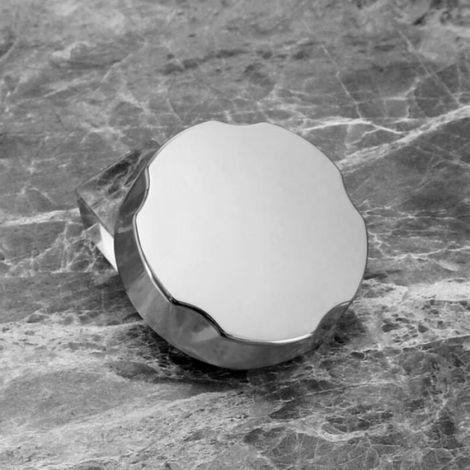 1 Bouton de commande escamotable, finition chromée, bouton rotatif, forme ronde, pour salle de bain (1/4)