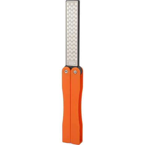 Tragbarer, doppelseitiger, fächerförmiger, zusammenklappbarer Anspitzer für Garten und Außenbereich (orange). (1/5)