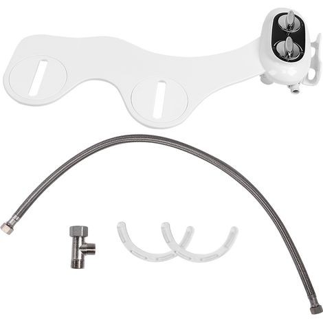Abattant de toilettes avec bidet ultra-mince à eau froide, autonettoyant et double buse, support pour téléphone portable (Té 1/2'' UK) (1/5)
