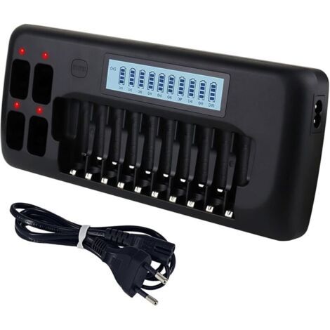 LCD Chargeur de Piles - 14 Slot Universel Chargeur de pour Intelligent Piles AA/AAA Ni-MH Batterie avec Fonction de décharge (1/4)