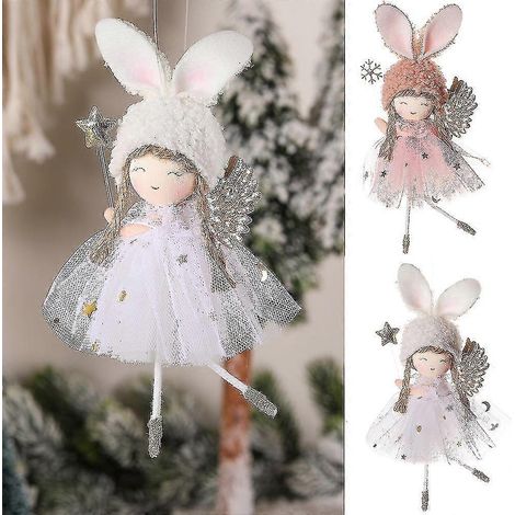 2er-Set Weihnachtsengel-Puppen, Weihnachtsbaum-Anhänger, Plüschornamente, Partydekoration, Geschenk (1/5)
