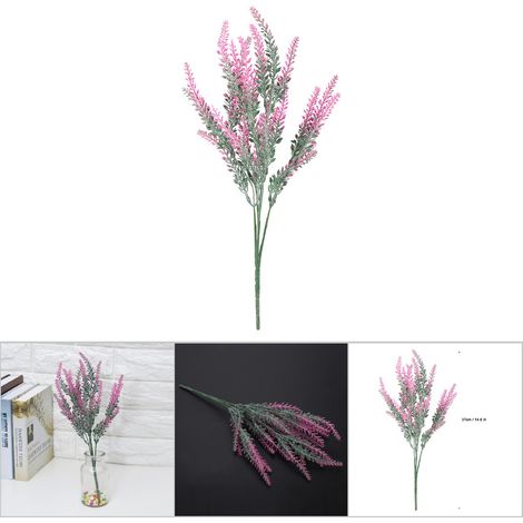 Bouquet de mariage artificiel 25 têtes lavande, décoration de fête et maison (rouge rose) (1/5)