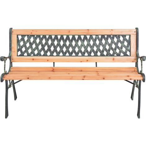 Maison Exclusive - Panca da Giardino 116 cm in Ghisa e Legno Massello di Abete
