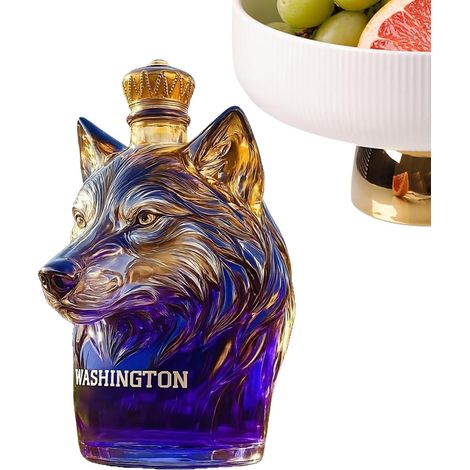 Whisky Carafe Distributeur D'Alcool En Verre Étanche Sculpture Bouteille Whisky Vin En Forme De Chien Pour Bourbon Tequila Vodka Boissons Mariage Soirées Dîners Anniversaire Bar (1/5)