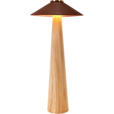 1 couleur : Bois naturel  Matériaux : Bois massif, métal, acrylique et composants électroniques  Table rétro en bois massif
