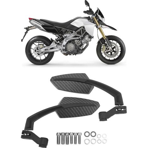 Rétroviseurs de moto en fibre de carbone modifiés (vendus par paire) Compatibles avec Aprilia Dorsoduro 2001-2017 (1/5)