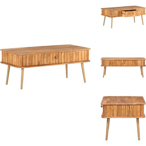 Couchtisch 100x50x40 cm Massivholz Akazie - Couchtisch - Couchtische - Beistelltisch - Beistelltische (1/5)