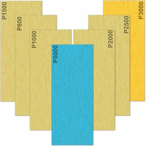 Sandpaper 5000 3000 2500 2000 1500 1000 800 Grit Wet and Dry Sandpaper, Used for polishing metal, wood, cars, 35 9 x 3.6 inch paper per sheet (1/5)