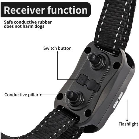 Collier de dressage électronique intelligent pour chiens. Dressage sûr, sans danger pour votre chien. Étanche IP67. Permet de dresser deux chiens simultanément. (1/3)