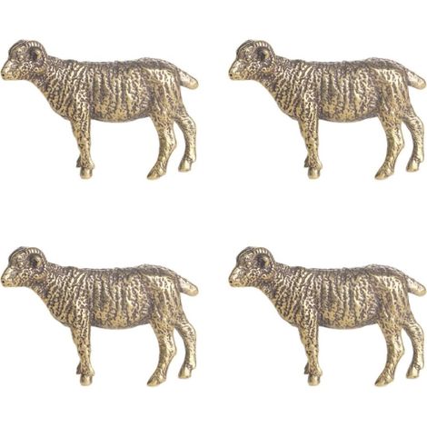 4pièces Mini Figurine Laiton Décorative De Mouton Rétro pour Bureau Ornement Laiton Vintage Petite Statue De Mouton pour Décoration Intérieure (1/5)