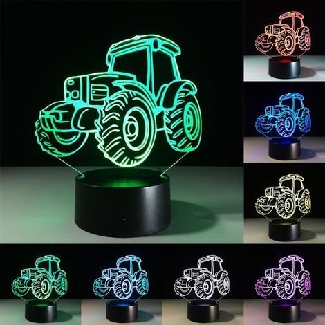 (Rot, Grün, Blau, Gelb, Celadon, Lila, Weiß) Tischleuchte – LED – 3D – 7 Farben – Touch-Bedienung – USB-aufladbar (1/4)