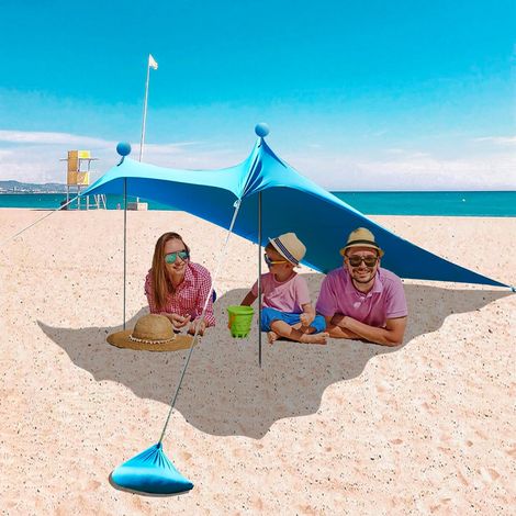 Abris de Plage Tente de Plage Abri Auvent Protection Anti UV Ombre Tente pour Plage Abri Extérieur Randonnée Pêche Pique-Nique 210160150cm (1/5)