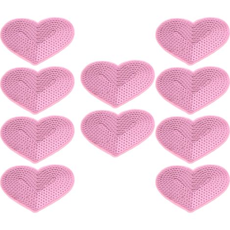Lot de 10 écussons thermocollants en forme de cœur rose, en coton léger et résistant, pour chemises et vestes en jean.