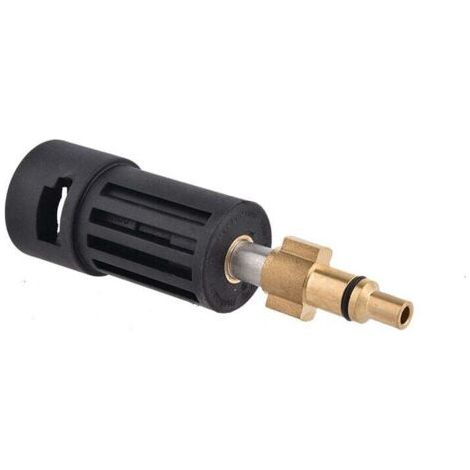 Adapter for high-pressure cleaner gun, compatible with Lavor, Gerni, ANLU and Karcher HD, featuring a quick-release mechanism. Specifically for Karcher HD.