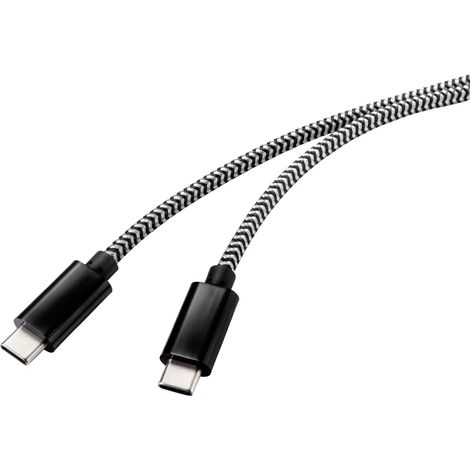 Renkforce Câble USB USB 2.0 USB-C® mâle, USB-C® mâle 3.00 m noir/blanc RF-4598412 A005782