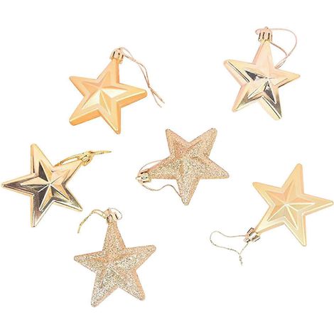 Weihnachtsdekorationen, Weihnachtsbaumschmuck, 7 cm großer fünfzackiger Weihnachtsstern (1/2)