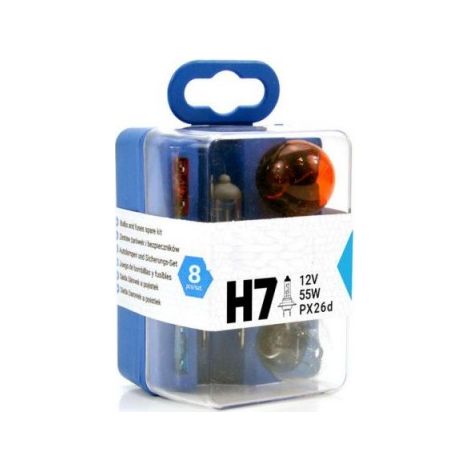 Juego de bombillas y fusibles, 8 piezas H7, amio-01499
