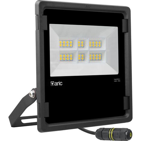 TWISTER 3 Proj. Ext. IP65 IK08 noir 90° LED integ. 100W 3000K 12000lm ARIC 50829 (1/5)