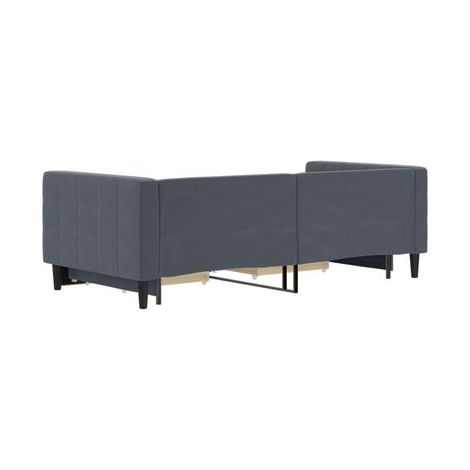 Lit avec tiroirs et méridienne avec tiroirs (matelas vendu séparément), 90 × 190 cm, rangement pratique intégré, meuble de chambre, design contemporain, montage facile (1/5)