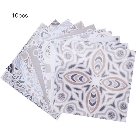 10 autocollants PVC adhésifs pour carrelage de sol, stickers muraux cuisine salle de bain escalier motif 1