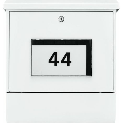 Burg Wächter 4400W Malaga 4400 W Boîte aux lettres Tôle d'acier blanc avec serrure à clé X993451 (1/4)