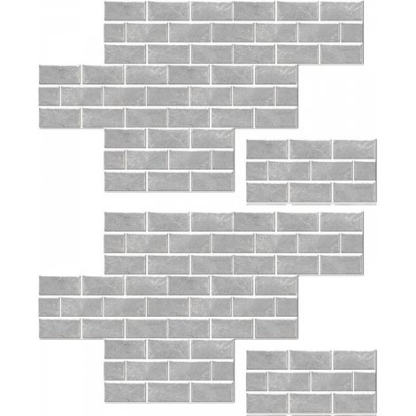 peint auto-adhésif imitation carrelage feuille de autocollante rétro peler et coller x 12 pièces 15cm 30cm Pvc Papier Gris (1/5)