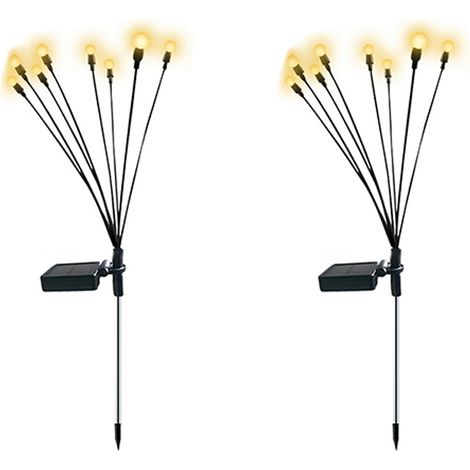 Luces solares de jardín con movimiento natural, cable flexible y base estable, luz blanca cálida (juego de 2) (1/5)