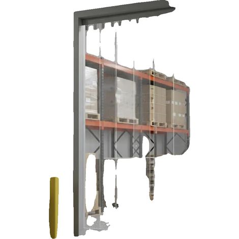 Rideau de porte en PVC, isolation thermique, design coupe-vent, vert armée (1/2)