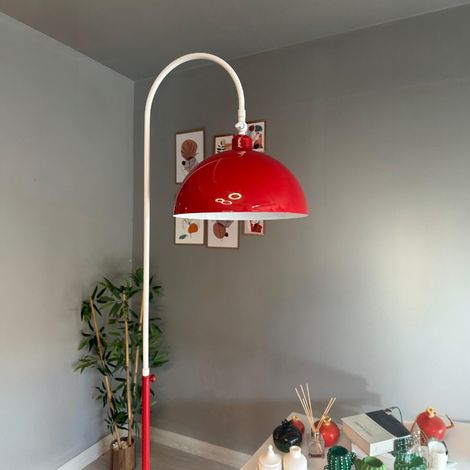 Lampadaire Gorkiede Métal Moderne E27 Largeur 37 cm Abat-jour Réglable Tablette Variateur