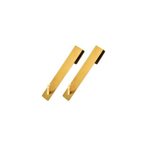 TAISHENGDA Lot de 2 Crochets Simples Longs pour Porte en Verre, Acier Inoxydable Doré, Installation Sans Perçage, Support pour Serviettes et Vêtements, 16 x 2,5 cm (1/5)