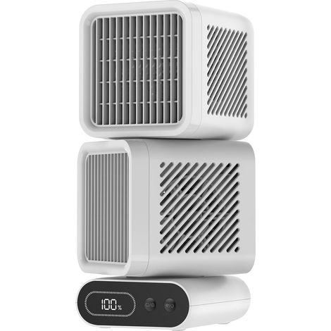 Tischventilator, 28 cm (11 Zoll), 6 Geschwindigkeitsstufen, Digitalanzeige, 360°-Drehung, klein und leise, ideal für Zuhause, Büro, Küche oder Arbeitszimmer.