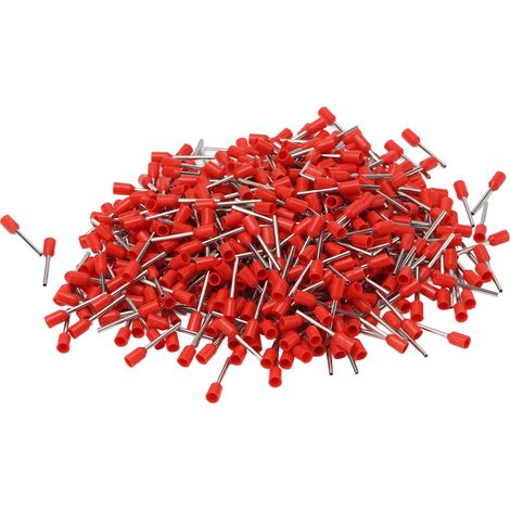 1000 pièces Embouts de câble isolés Pin en cuivre Connecteur à sertir pour fil électrique AWG 22 E0512 (1/5)